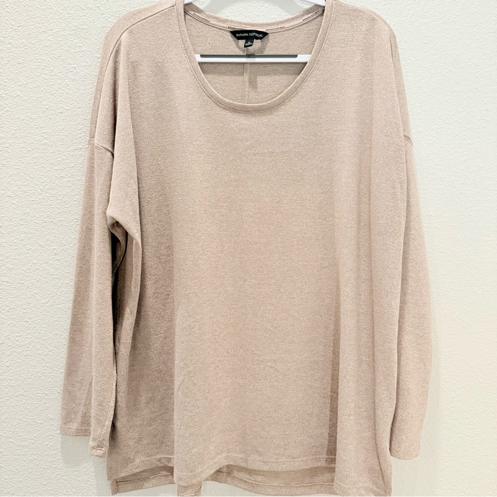 Banana Republic Light Tan Long Sleeve Top XL